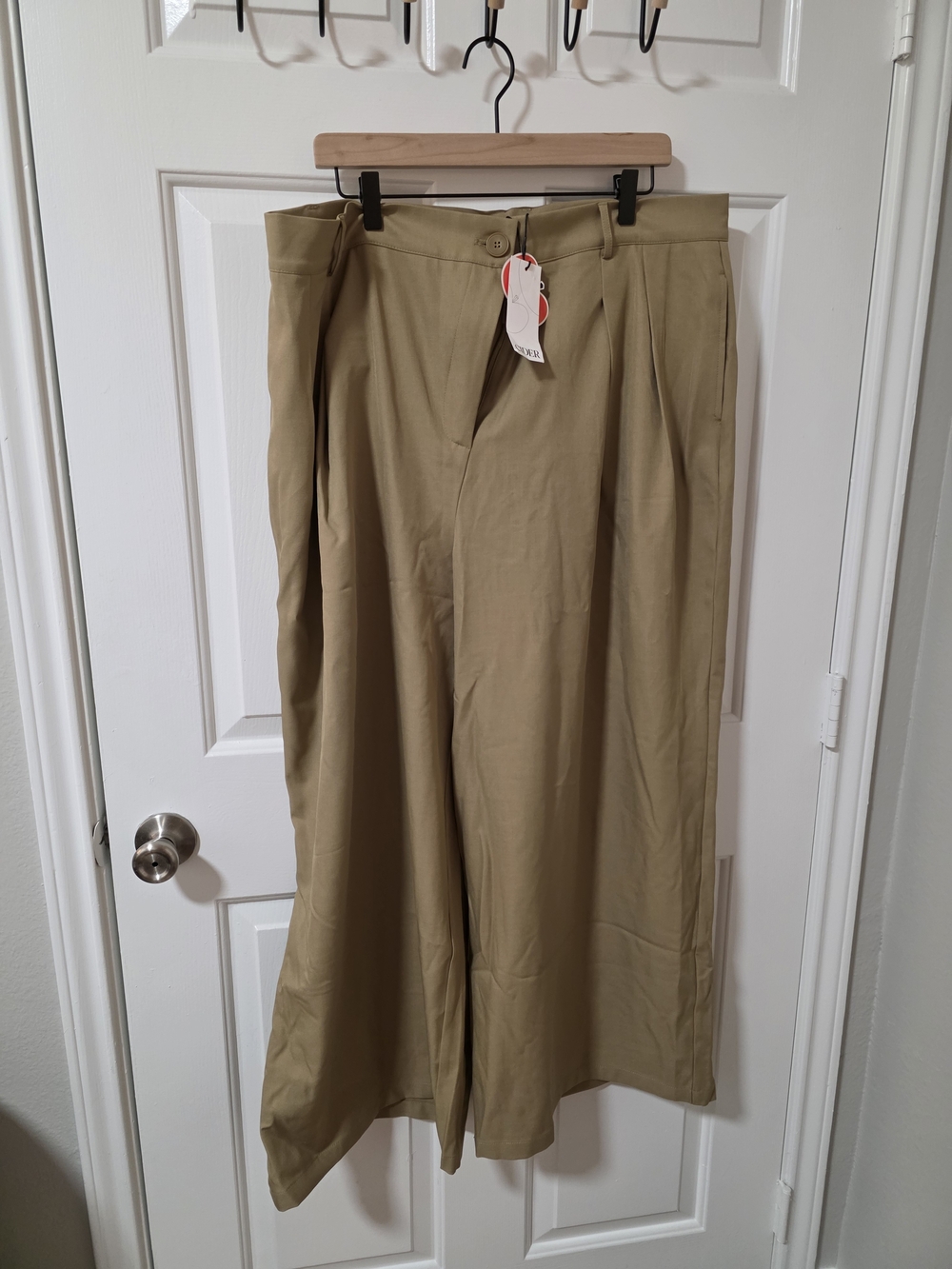 Cider Plus Size Khaki Wide-Leg Dress Pants